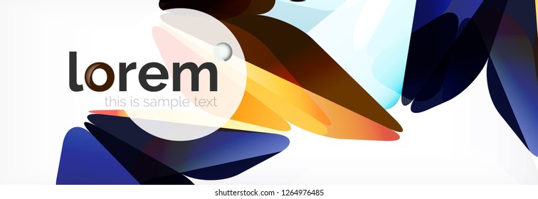 Vektorbunter, geometrischer dreieckiger Hintergrund, Kristallbanner-Design, moderne Vorlage mit dreieckigen Formen auf hellem Hintergrund