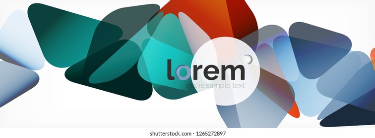 Vector colorful geometric triangle background, crystal banner design, modern template with triangular shapes on light backdrop