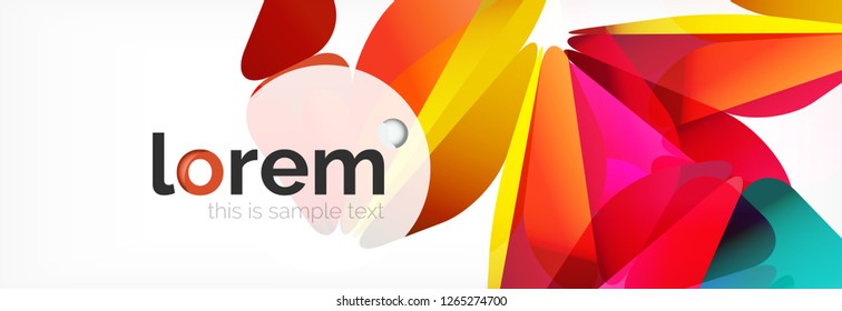 Vector colorful geometric triangle background, crystal banner design, modern template with triangular shapes on light backdrop