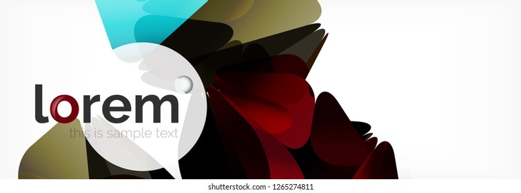 Vector colorful geometric triangle background, crystal banner design, modern template with triangular shapes on light backdrop