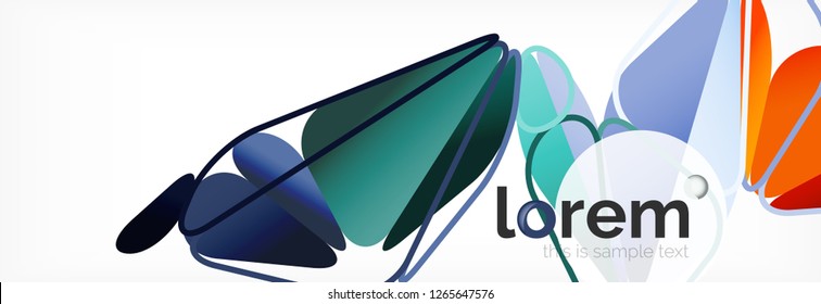 Vector colorful geometric triangle background, crystal banner design, modern template with triangular shapes on light backdrop