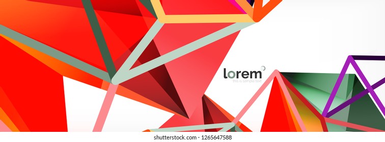 Fondo de triángulo geométrico de color vectorial, diseño de pancarta de cristal, plantilla moderna con formas triangulares sobre fondo claro