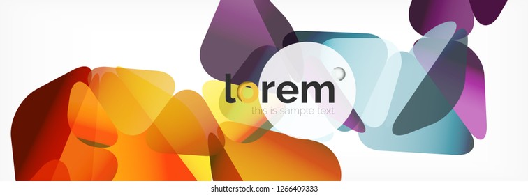 Vektorbunter, geometrischer dreieckiger Hintergrund, Kristallbanner-Design, moderne Vorlage mit dreieckigen Formen auf hellem Hintergrund