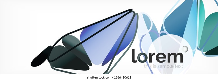 Vektorbunter, geometrischer dreieckiger Hintergrund, Kristallbanner-Design, moderne Vorlage mit dreieckigen Formen auf hellem Hintergrund