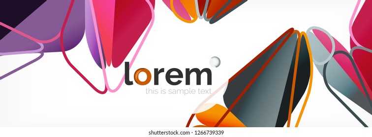 Fondo de triángulo geométrico de color vectorial, diseño de pancarta de cristal, plantilla moderna con formas triangulares sobre fondo claro