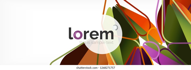 Vector colorful geometric triangle background, crystal banner design, modern template with triangular shapes on light backdrop