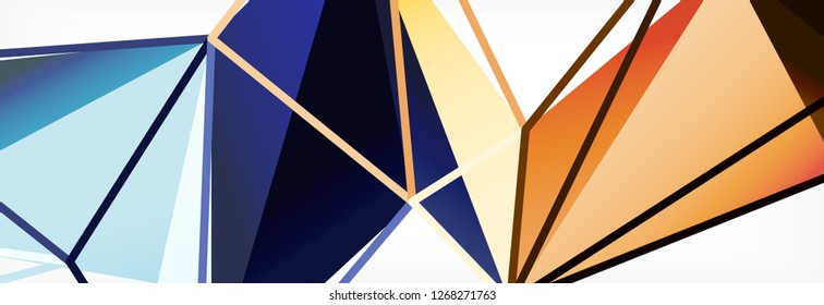 Fondo de triángulo geométrico de color vectorial, diseño de pancarta de cristal, plantilla moderna con formas triangulares sobre fondo claro