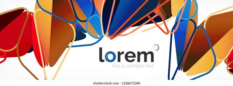 Vektorbunter, geometrischer dreieckiger Hintergrund, Kristallbanner-Design, moderne Vorlage mit dreieckigen Formen auf hellem Hintergrund
