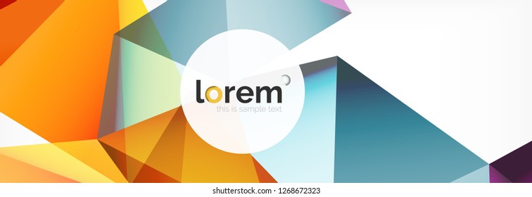 Fondo de triángulo geométrico de color vectorial, diseño de pancarta de cristal, plantilla moderna con formas triangulares sobre fondo claro