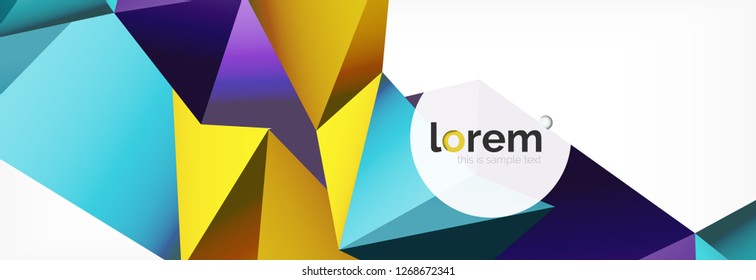 Fondo de triángulo geométrico de color vectorial, diseño de pancarta de cristal, plantilla moderna con formas triangulares sobre fondo claro