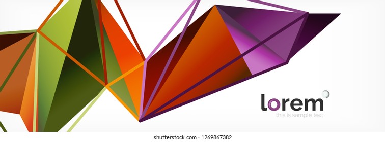 Fondo de triángulo geométrico de color vectorial, diseño de pancarta de cristal, plantilla moderna con formas triangulares sobre fondo claro