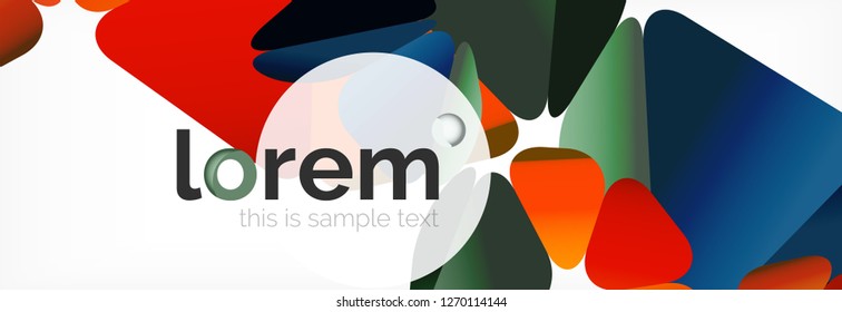 Vector colorful geometric triangle background, crystal banner design, modern template with triangular shapes on light backdrop
