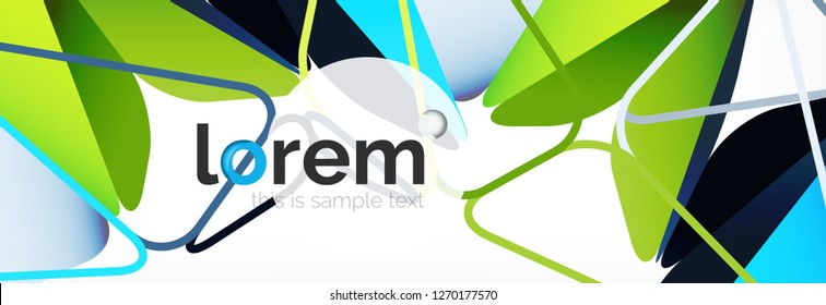 Vektorbunter, geometrischer dreieckiger Hintergrund, Kristallbanner-Design, moderne Vorlage mit dreieckigen Formen auf hellem Hintergrund