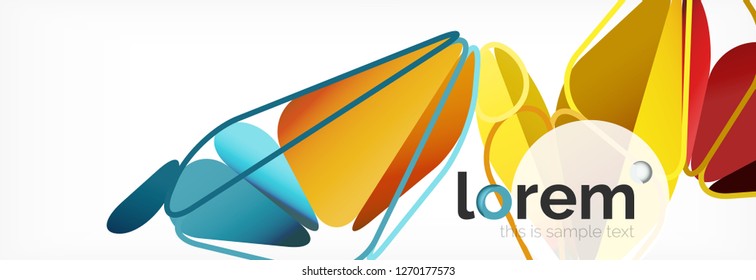 Vector colorful geometric triangle background, crystal banner design, modern template with triangular shapes on light backdrop