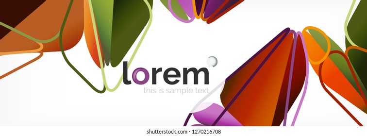 Vector colorful geometric triangle background, crystal banner design, modern template with triangular shapes on light backdrop