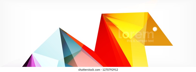 Fondo de triángulo geométrico de color vectorial, diseño de pancarta de cristal, plantilla moderna con formas triangulares sobre fondo claro