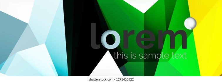 Fondo de triángulo geométrico de color vectorial, diseño de pancarta de cristal, plantilla moderna con formas triangulares sobre fondo claro