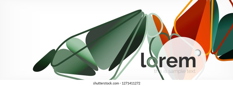 Vector colorful geometric triangle background, crystal banner design, modern template with triangular shapes on light backdrop