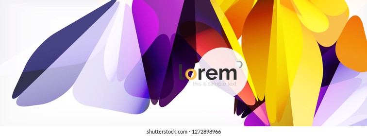 Fondo de triángulo geométrico de color vectorial, diseño de pancarta de cristal, plantilla moderna con formas triangulares sobre fondo claro