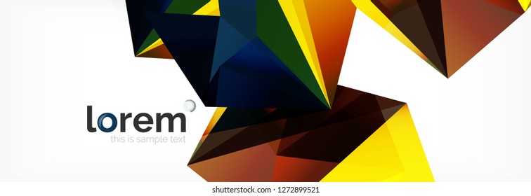 Fondo de triángulo geométrico de color vectorial, diseño de pancarta de cristal, plantilla moderna con formas triangulares sobre fondo claro