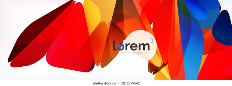 Vektorbunter, geometrischer dreieckiger Hintergrund, Kristallbanner-Design, moderne Vorlage mit dreieckigen Formen auf hellem Hintergrund