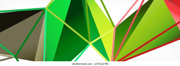 Vetor colorido fundo triângulo geométrico, design de banner de cristal, modelo moderno com formas triangulares em fundo de luz