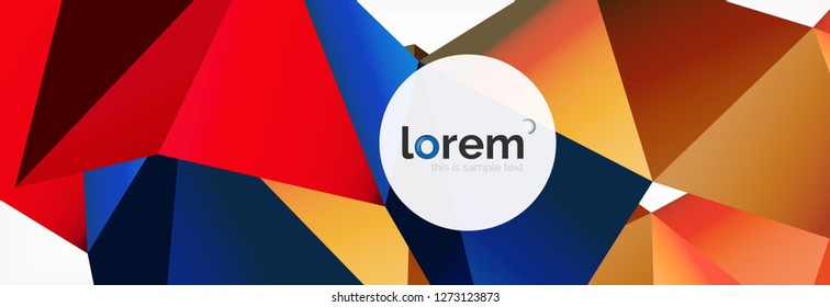 Fondo de triángulo geométrico de color vectorial, diseño de pancarta de cristal, plantilla moderna con formas triangulares sobre fondo claro