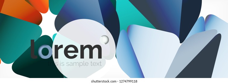Vector colorful geometric triangle background, crystal banner design, modern template with triangular shapes on light backdrop