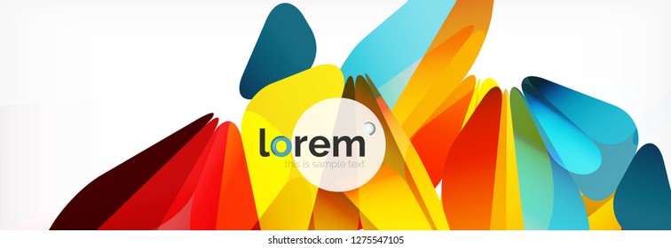 Vektorbunter, geometrischer dreieckiger Hintergrund, Kristallbanner-Design, moderne Vorlage mit dreieckigen Formen auf hellem Hintergrund