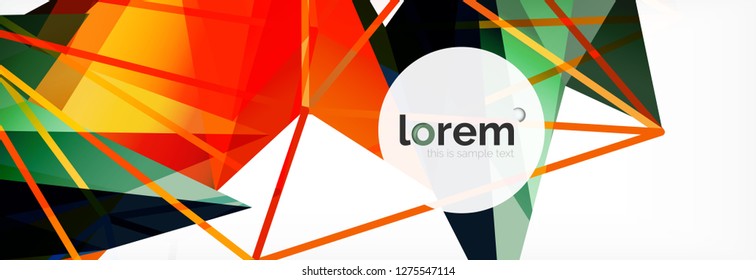 Fondo de triángulo geométrico de color vectorial, diseño de pancarta de cristal, plantilla moderna con formas triangulares sobre fondo claro