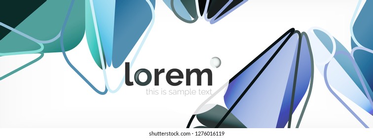 Vector colorful geometric triangle background, crystal banner design, modern template with triangular shapes on light backdrop
