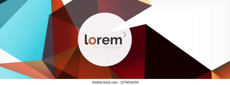 Vector colorful geometric triangle background, crystal banner design, modern template with triangular shapes on light backdrop