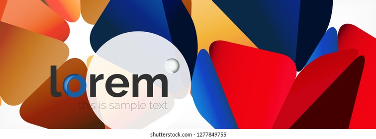 Vektorbunter, geometrischer dreieckiger Hintergrund, Kristallbanner-Design, moderne Vorlage mit dreieckigen Formen auf hellem Hintergrund