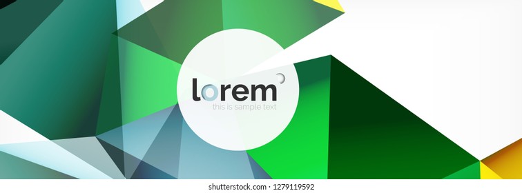 Vector colorful geometric triangle background, crystal banner design, modern template with triangular shapes on light backdrop