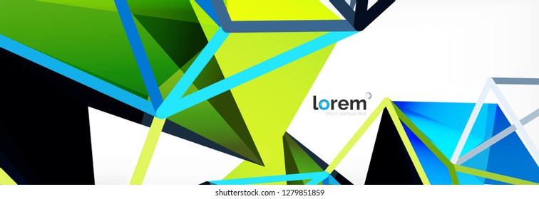 Fondo de triángulo geométrico de color vectorial, diseño de pancarta de cristal, plantilla moderna con formas triangulares sobre fondo claro