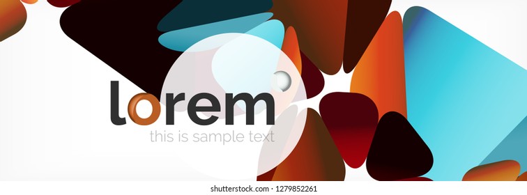 Vector colorful geometric triangle background, crystal banner design, modern template with triangular shapes on light backdrop