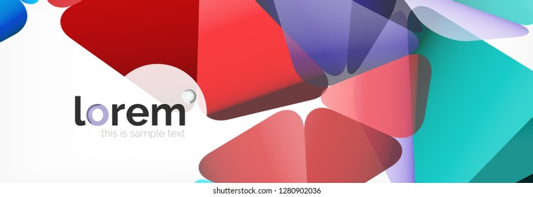 Fondo de triángulo geométrico de color vectorial, diseño de pancarta de cristal, plantilla moderna con formas triangulares sobre fondo claro