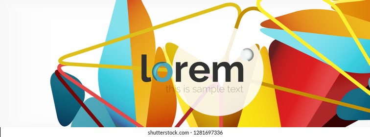 Vector colorful geometric triangle background, crystal banner design, modern template with triangular shapes on light backdrop