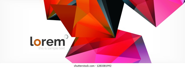 Fondo de triángulo geométrico de color vectorial, diseño de pancarta de cristal, plantilla moderna con formas triangulares sobre fondo claro