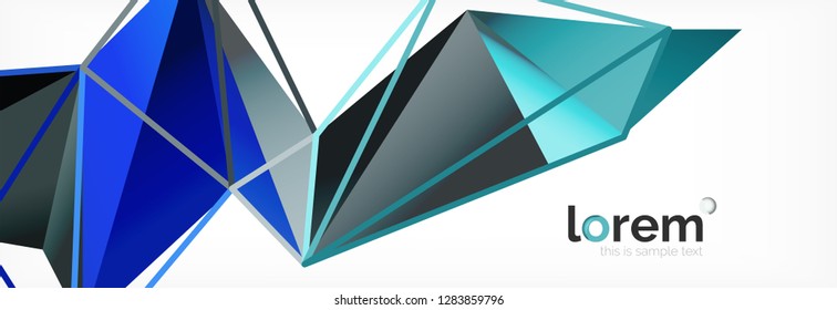 Fondo de triángulo geométrico de color vectorial, diseño de pancarta de cristal, plantilla moderna con formas triangulares sobre fondo claro