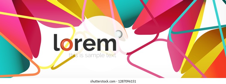 Vector colorful geometric triangle background, crystal banner design, modern template with triangular shapes on light backdrop