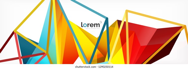 Fondo de triángulo geométrico de color vectorial, diseño de pancarta de cristal, plantilla moderna con formas triangulares sobre fondo claro