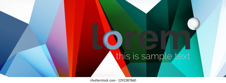 Fondo de triángulo geométrico de color vectorial, diseño de pancarta de cristal, plantilla moderna con formas triangulares sobre fondo claro