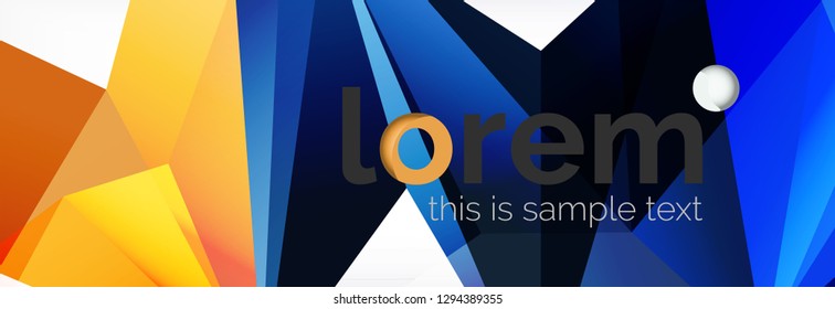 Fondo de triángulo geométrico de color vectorial, diseño de pancarta de cristal, plantilla moderna con formas triangulares sobre fondo claro