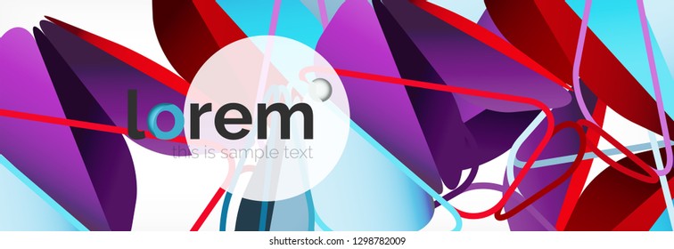 Vektorbunter, geometrischer dreieckiger Hintergrund, Kristallbanner-Design, moderne Vorlage mit dreieckigen Formen auf hellem Hintergrund