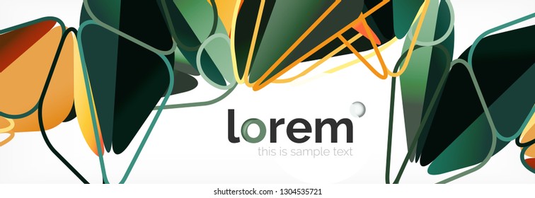 Vector colorful geometric triangle background, crystal banner design, modern template with triangular shapes on light backdrop