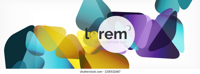 Vector colorful geometric triangle background, crystal banner design, modern template with triangular shapes on light backdrop