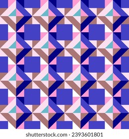Triángulo geométrico vectorial colorido, patrón sin fisuras, baldosas, tela, papel, envoltura y decoración. Antecedentes abstractos.