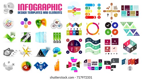 Vector colorful geometrical info banners, infographic templates and business presentation layouts