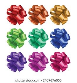 Diseño de ilustración vectorial colorida de arco de regalo.